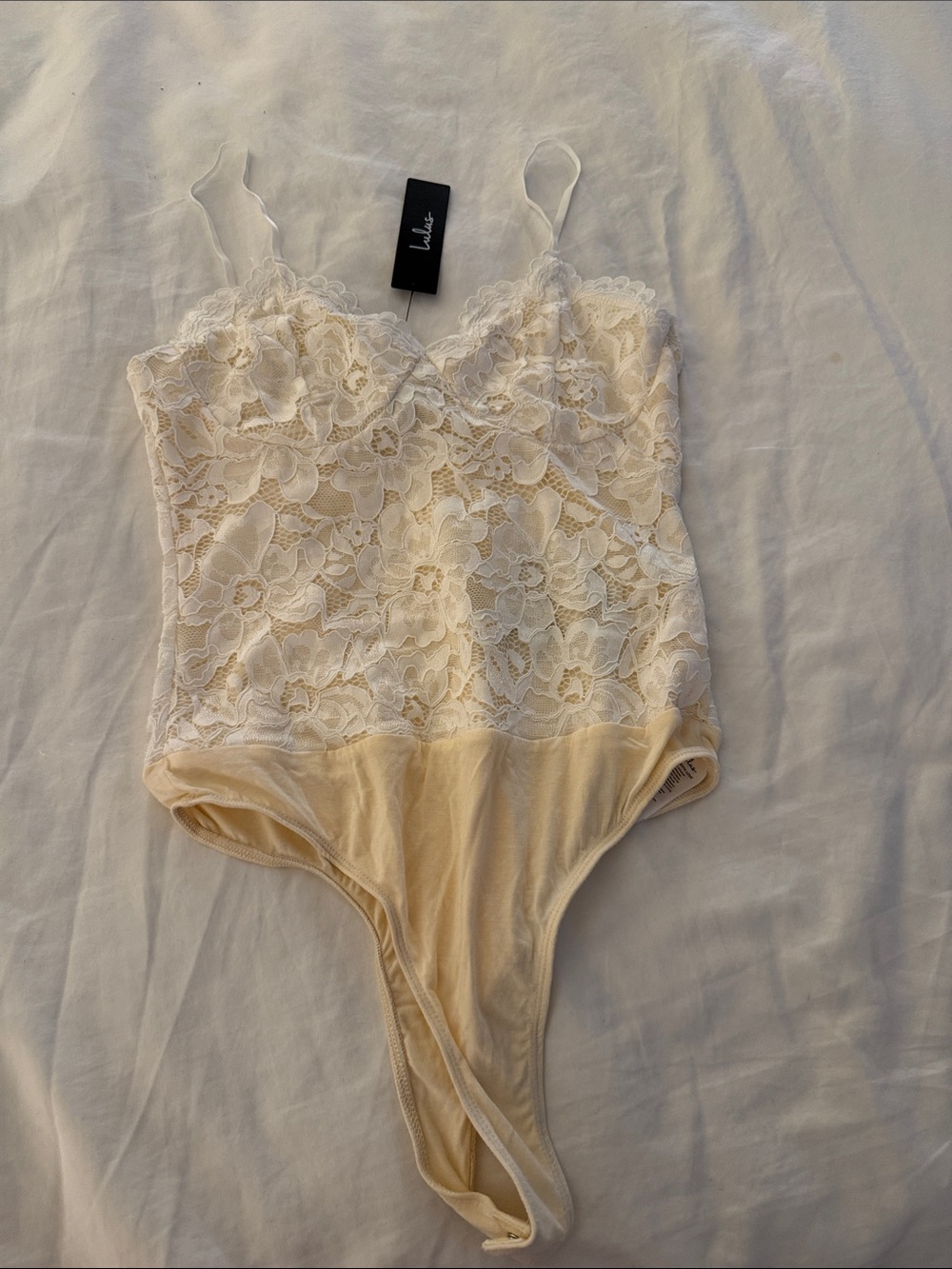 Lulu's Cream Lace Cami Bodysuit